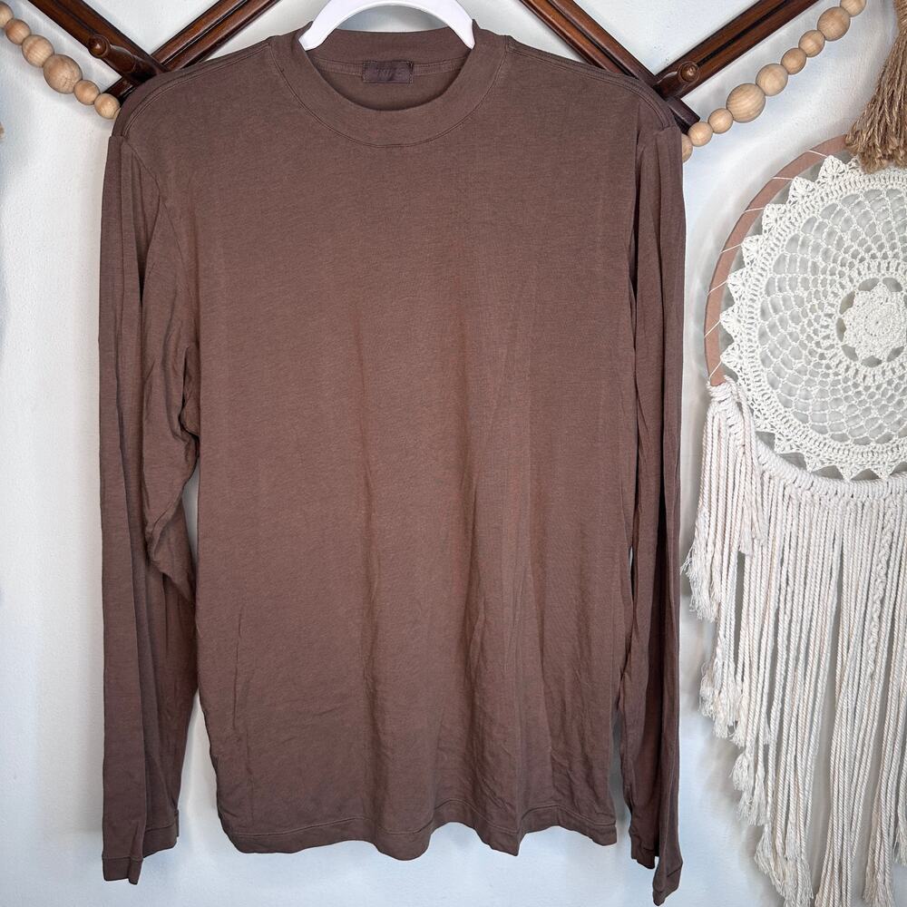 Skims Brown Long Sleeve Boyf T